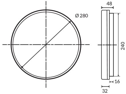 CLEOS PRO 280, Wand- und Deckenleuchte, D=280mm - 1